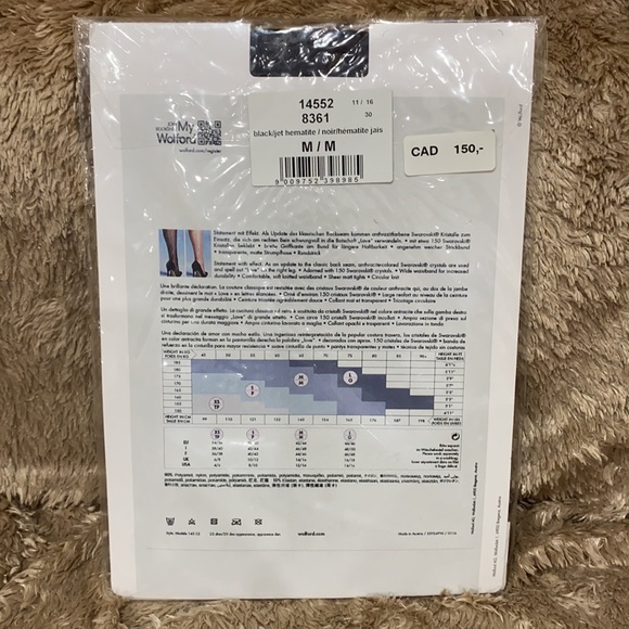 🔥Wolford “Loveletter” tights size medium in black - Picture 4 of 8